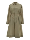 PHILOSOPHY DI LORENZO SERAFINI OLIVE GREEN TRENCH COAT WITH BUTTONS IN TECHNICAL FABRIC WOMAN