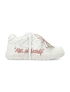 Off-white Off White Woman White Leather Out Of Office For Walking Sneakers In White Pink