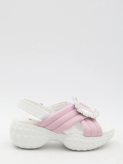 Roger Vivier Viv' Run Light缀饰凉鞋 In Pink