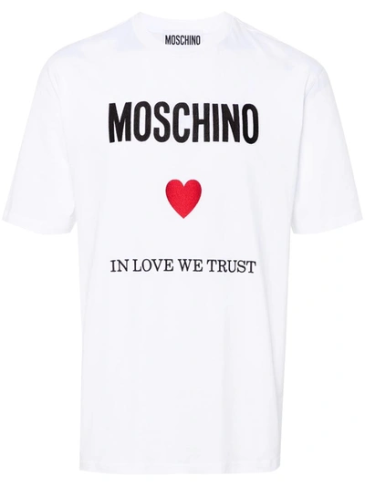 Moschino T-shirt With Embroidery In White