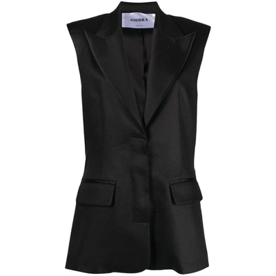 Ombra Milano Single-breasted Long Waistcoat In Black