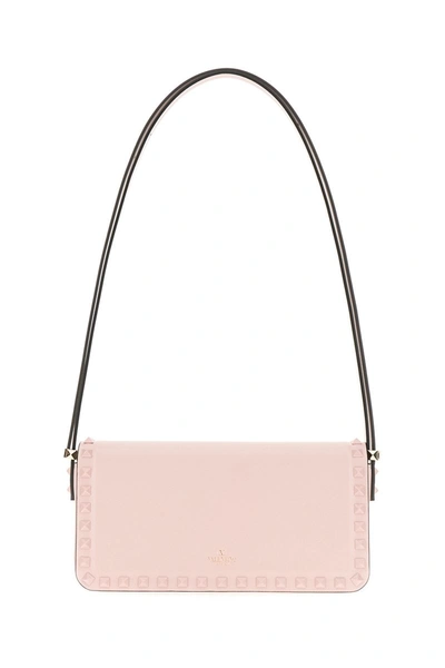 Valentino Garavani Rockstud Flap Leather Shoulder Bag In Pink