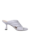 Wandler Louie Woven Lambskin Slide Sandals In Purple