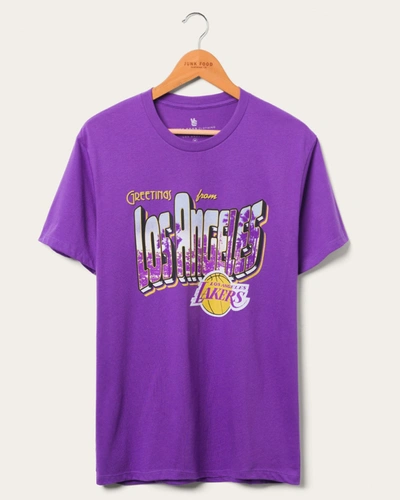 Junk Food Clothing Lakers Nba Postcard Tee In Purple