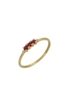 BONY LEVY BONY LEVY EL MAR 18K GOLD DIAMOND & RUBY STACKING RING