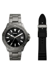 Fossil Bannon Convertible Three-hand Quartz Watch, 45mm In Smoke