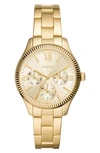Fossil Rye Multifunction Three-hand Quartz Bracelet Watch, 36mm In Gold