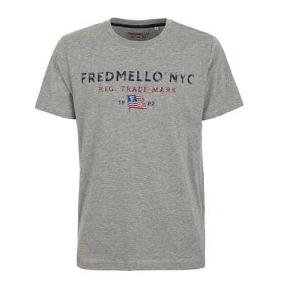 Fred Mello F Mello Cotton Men's T-shirt In Gray