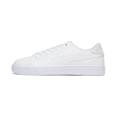 Puma Vikky Leather Sneaker In White- White- Silver-gray Violet