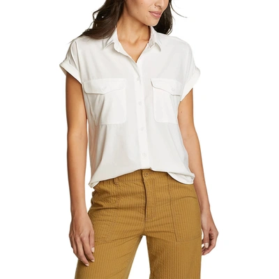 Eddie Bauer Women's Escapelite Short-sleeve Button Shirt In White