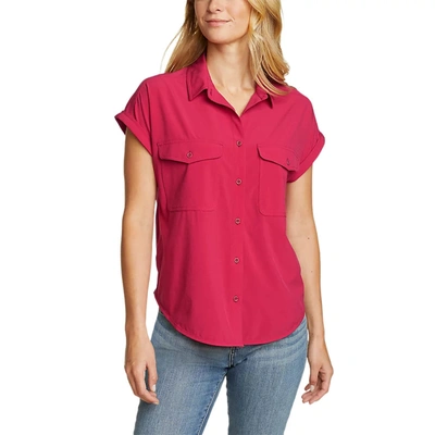 Eddie Bauer Women's Escapelite Short-sleeve Button Shirt In Pink