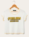 JUNK FOOD CLOTHING WOMENS STEELERS PLAYMAKER TEE