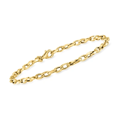 Ross-simons Italian 3mm 18kt Yellow Gold Twisted Cable-chain Bracelet In Multi