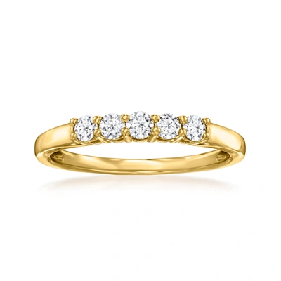 Ross-simons Lab-grown Diamond 5-stone Ring In 18kt Gold Over Sterling In Silver