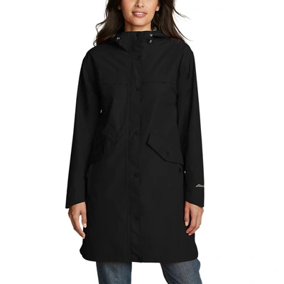 Eddie Bauer Women's Rainfoil Trench Coat In Black