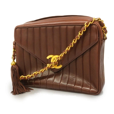 Pre-owned Chanel Mademoiselle Leather Shoulder Bag () In Brown