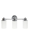 LALIA HOME THREE LIGHT OPAQUE GLASS SHADE VANITY LIGHT