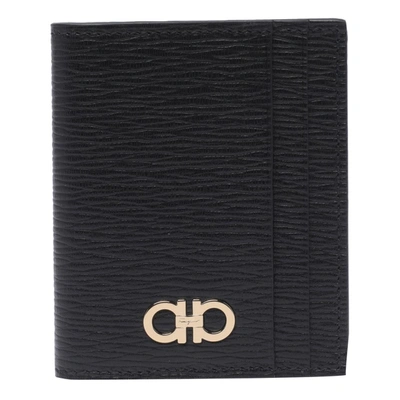 Ferragamo Revival Gancini Cards Holder In Black