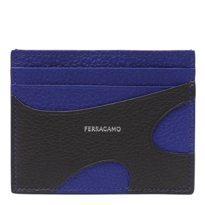 Tom Ford Ferragamo Man Cut Out Credit Card Holder In Testa Di Moro/lapis Lazuli