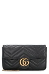 Gucci Gg Marmont Leather Mini Crossbody Bag In Black