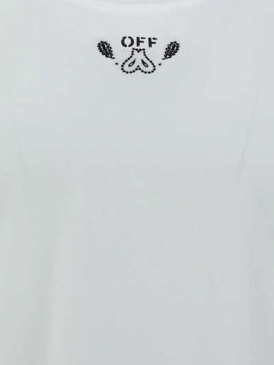 Off-white T-shirt With Bandana Motif In White Black