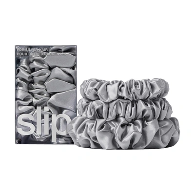 Slip Back To Basics Assorted Scrunchies In Silver