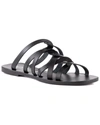 Seychelles Off The Grid Womens Strappy Leather Slide Sandals In Black