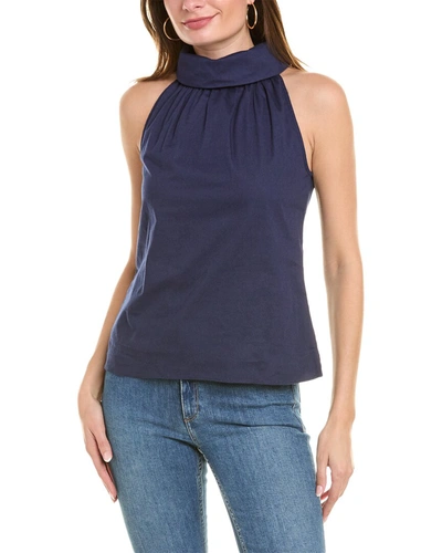 Sail To Sable Cowl Neck Top In Navy