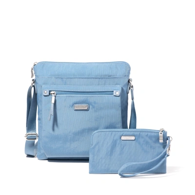 Baggallini Go Bagg Crossbody Bag With Rfid Wristlet In Blue