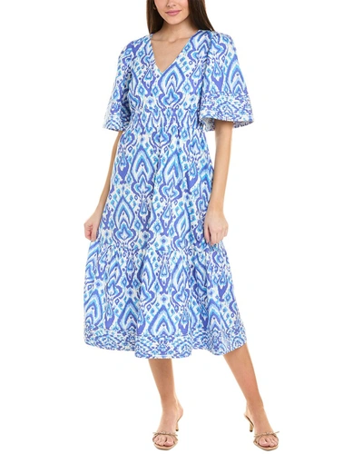 Sail To Sable Linen-blend Maxi Dress In Blue