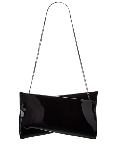 Christian Louboutin Loubitwist Small Patent Clutch In Black