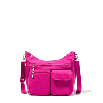Baggallini Women's Modern Everywhere Hobo Crossbody Bag With Wristlet In Pink
