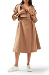 Belle & Bloom Manhattan Crop Trench Coat In Camel