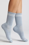 Le Bon Shoppe Boyfriend Crew Socks In Blue Grey