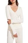 Eberjey Pointelle Rib Henley Pajama Top In Ivory