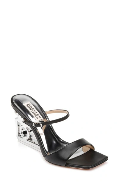 Badgley Mischka Collection Luna Wedge Slide Sandal In Black