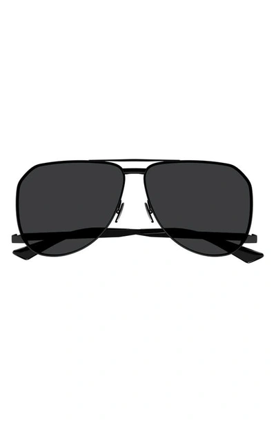 Saint Laurent Sl 690 Dust 001 Black Sunglasses In 001 Black Black Black