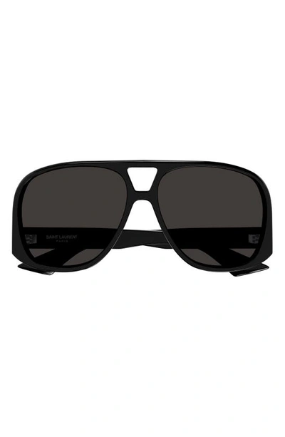 SAINT LAURENT SOLACE 59MM NAVIGATOR SUNGLASSES