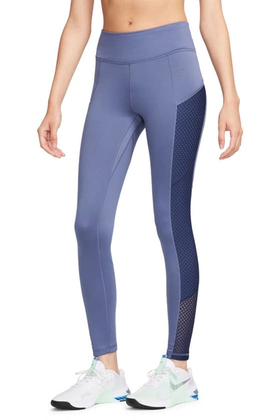 Nike Women's Therma-fit One Mid-rise Full-length Training Leggings With Pockets In Blue