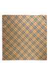 Burberry Check Square Silk Twill Scarf In Sand