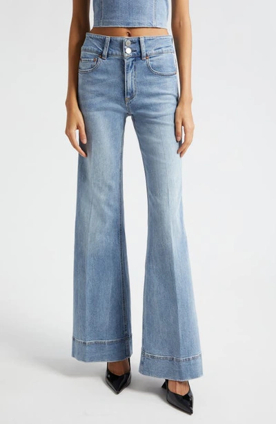 Alice And Olivia Missa Crystal-embellished Jeans In Light Blue