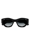 Chloé Logo Acetate Cat-eye Sunglasses In Black