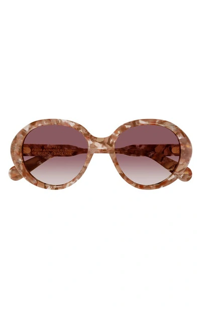Chloé 53mm Gradient Round Sunglasses In Pink