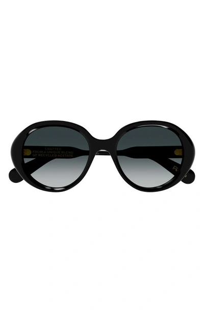 Chloé Gradient Acetate Round Sunglasses In Black Grey Gradient