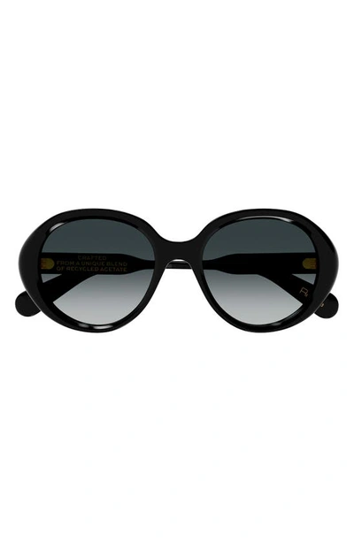 Chloé Gradient Acetate Round Sunglasses In Black