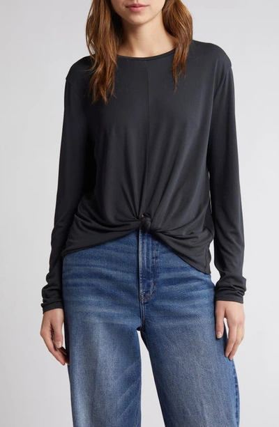 Rag & Bone Women's Jenna Knotted Long-sleeve Top In Black