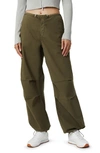 Mavi Jeans Hill Toggle Waist Wide Leg Cargo Pants In Khaki Move