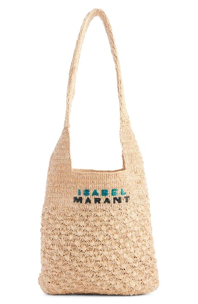 Isabel Marant Small Praia Raffia Tote Bag In Beige