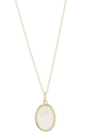 ARGENTO VIVO STERLING SILVER MOTHER-OF-PEARL OVAL PENDANT NECKLACE
