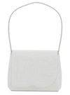 DOLCE & GABBANA 'DG LOGO' WHITE SHOULDER BAG IN 3D QUILTED LOGO DETAIL IN SMOOTH LEATHER WOMAN
